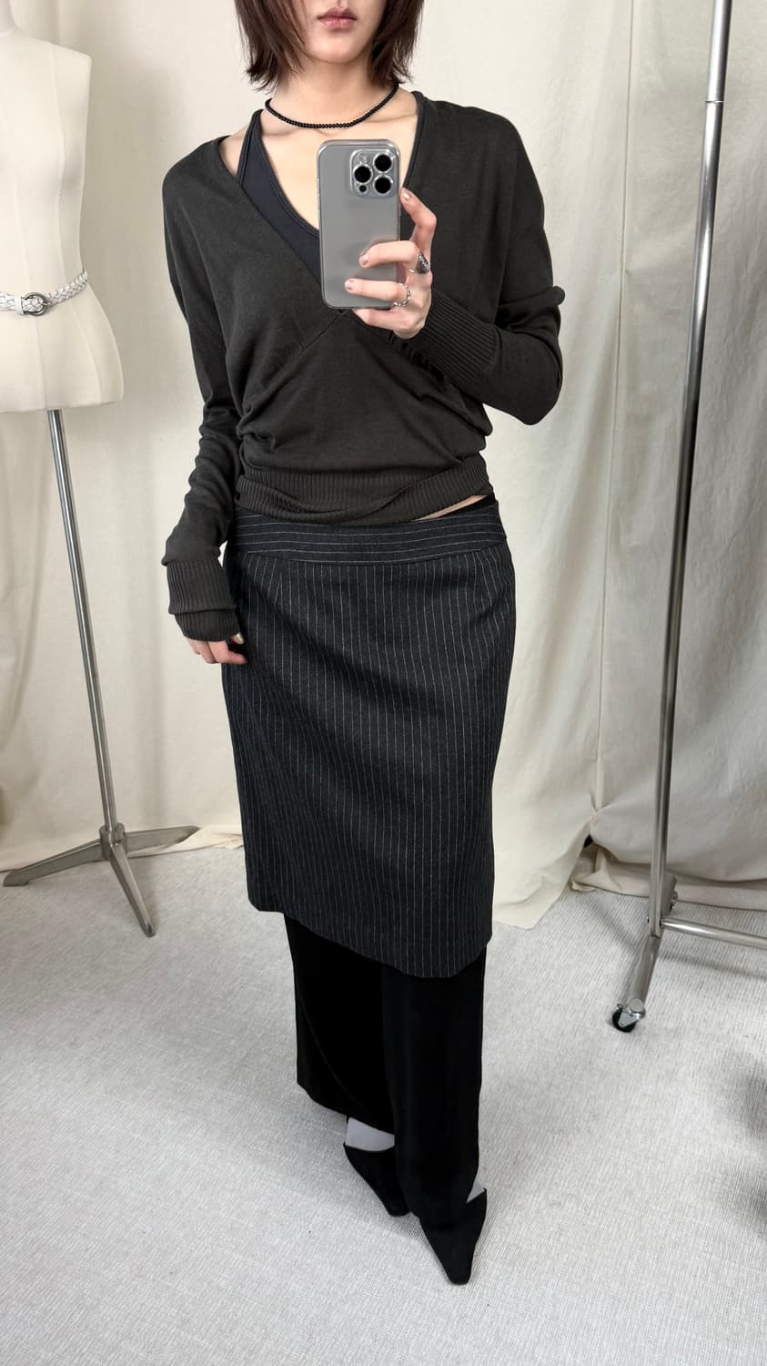 (Deadstock) Michel Klein 캐시미어 믹스 브이넥 니트  상품이미지2