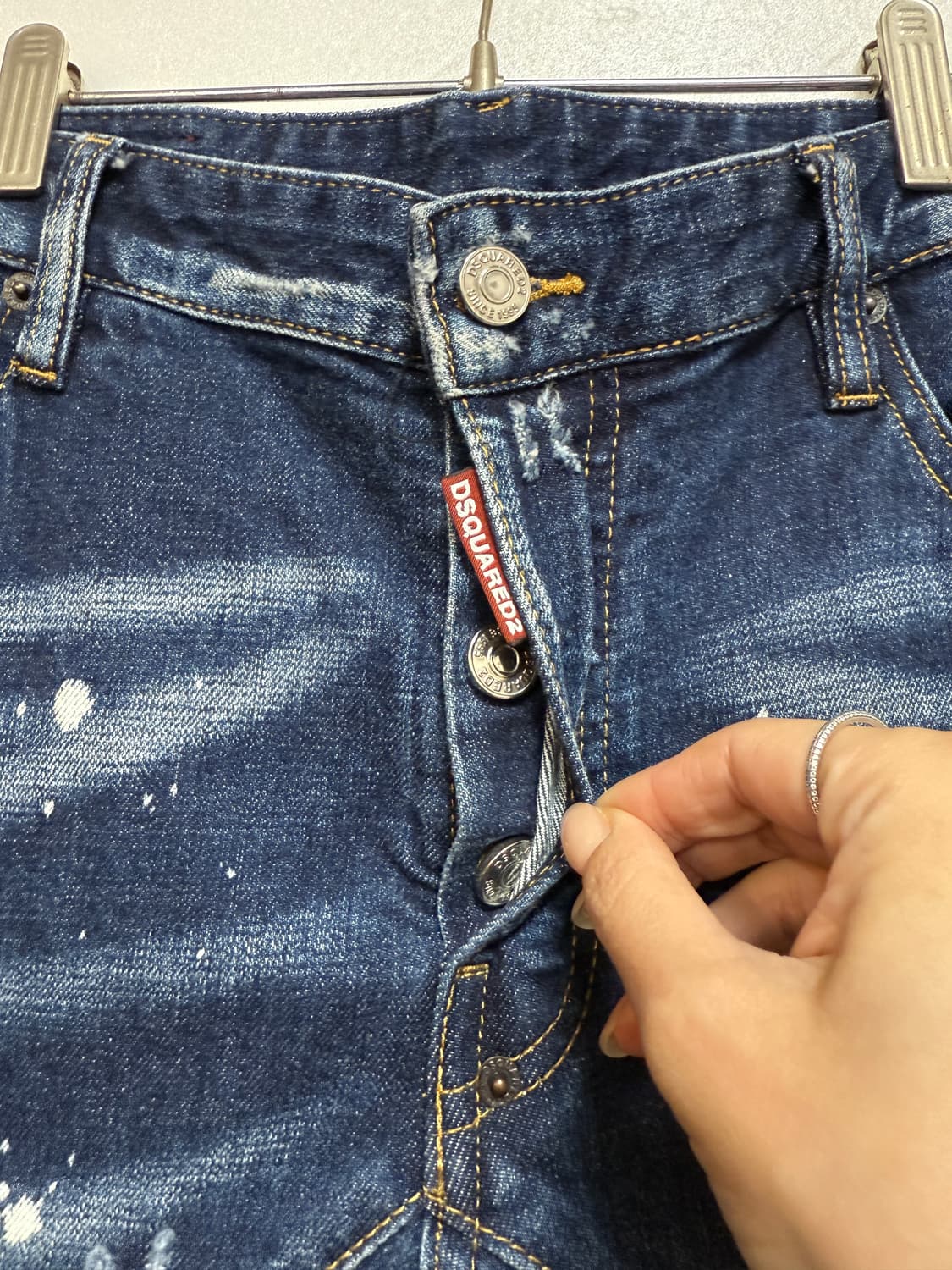 디스퀘어드2 화이트 페인팅 데미지 청바지 48 상품이미지2