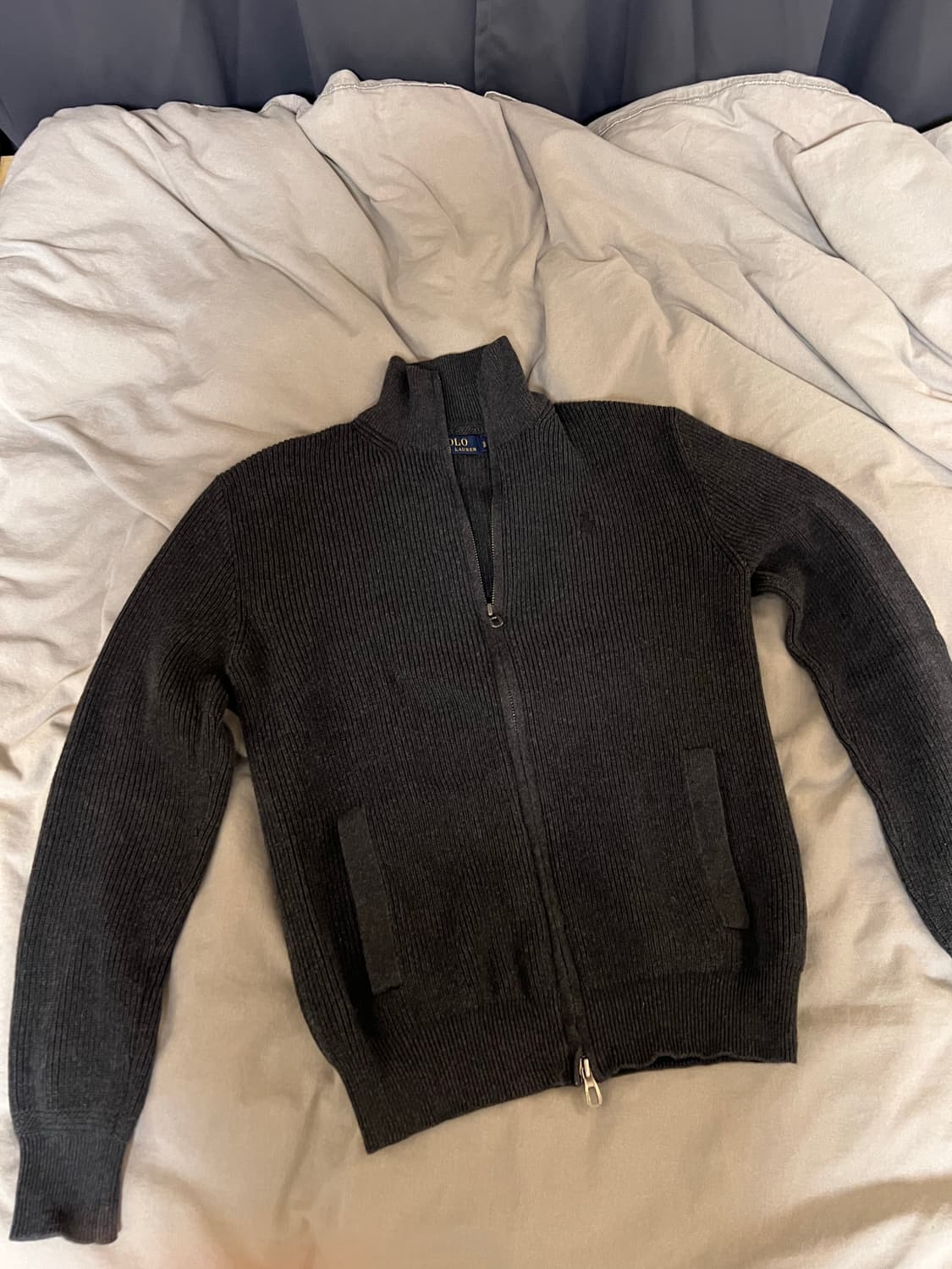 폴로 랄프로렌  차콜 2웨이 풀집업 니트 s 상품이미지1