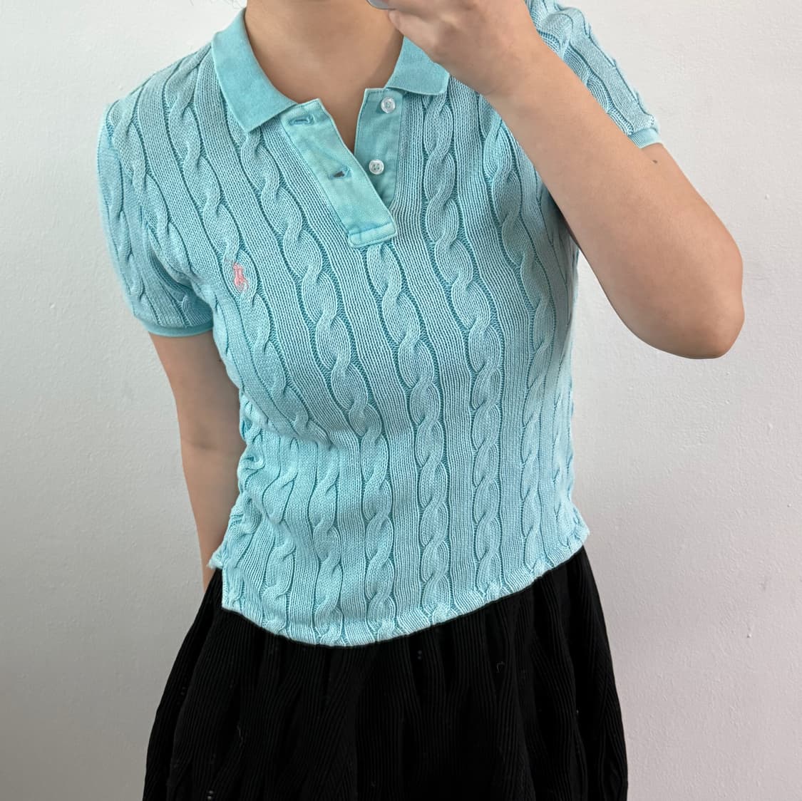 [L] 폴로 스카이 케이블 반팔니트 상품이미지1