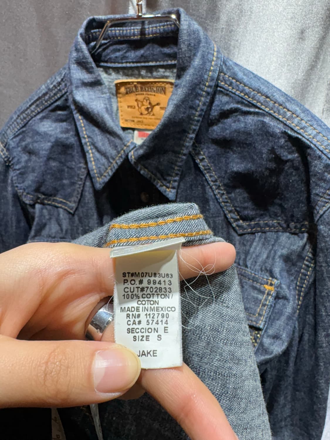 S 트루릴리전 투포켓 웨스턴 데님셔츠 상품이미지6