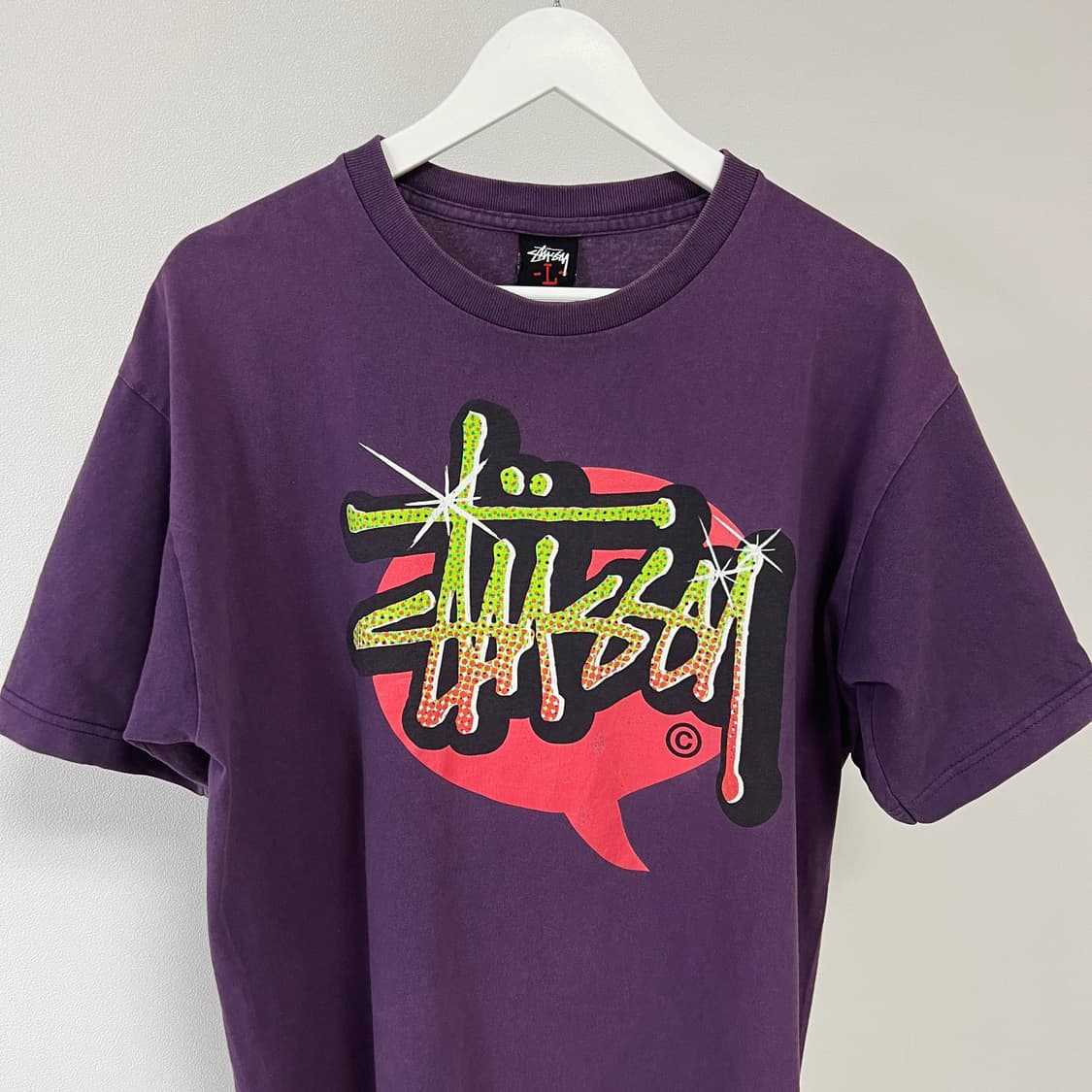 스투시 2000s 퍼플 블링 로고 티셔츠 상품이미지3