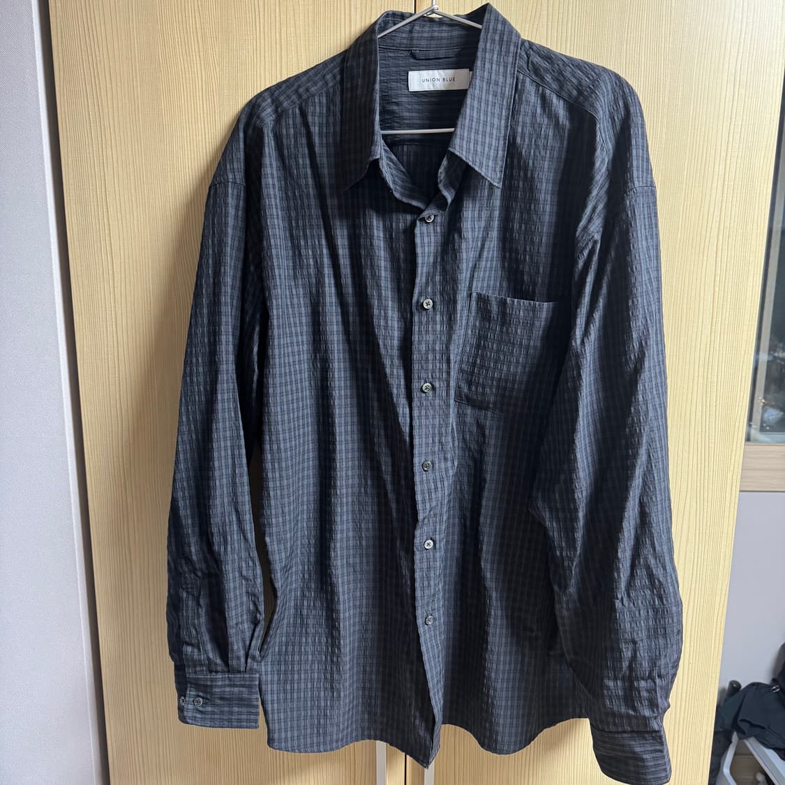 [XXL] 유니온블루 런드리 체크셔츠 차콜블랙 상품이미지1