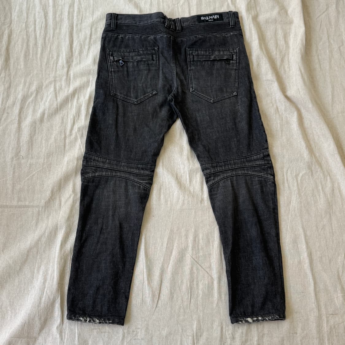 발망 바이커 흑청 데미지 데님팬츠 33 상품이미지5