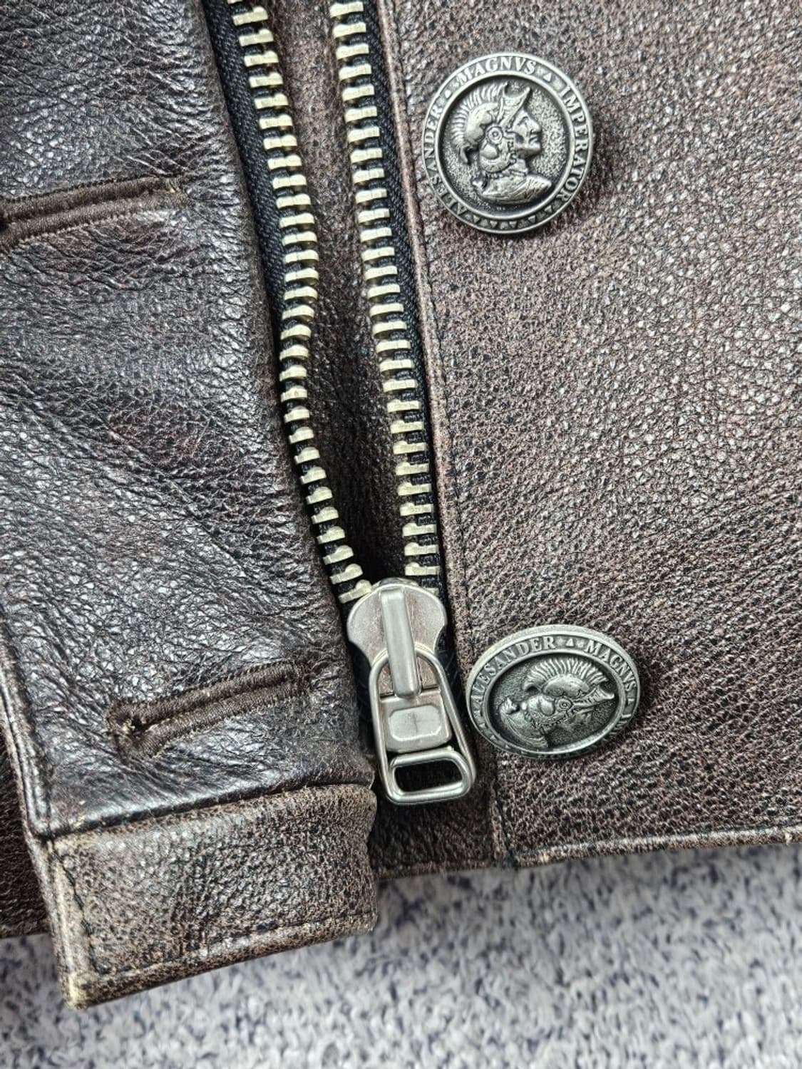 빈티지 리얼레더 코르셋 언밸런스 라이더자켓 ( S추정 ) / 11106 상품이미지9