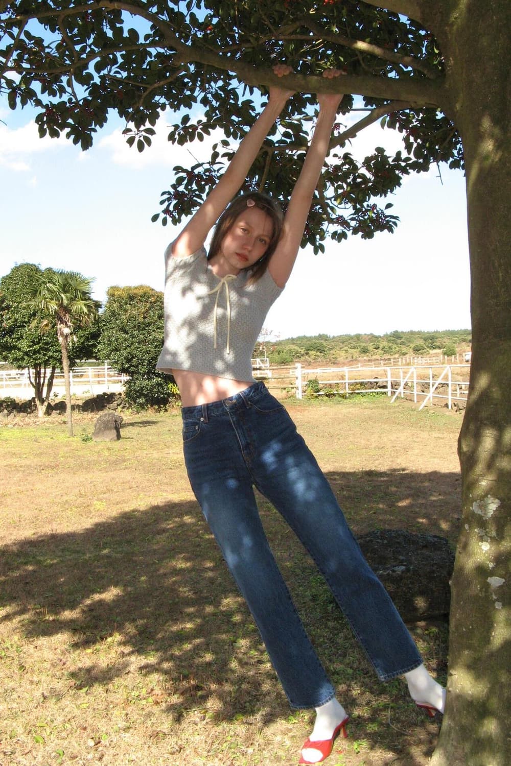 시눈 하프 니트탑 라이트 블루 상품이미지3