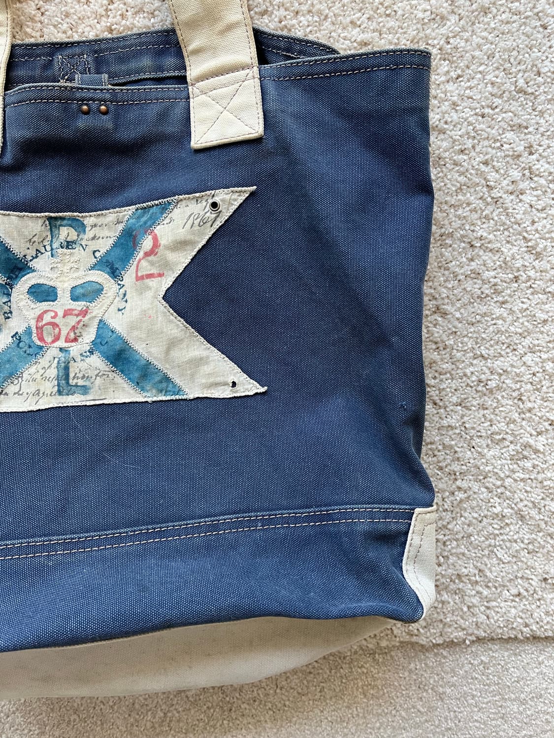 폴로 랄프로렌 캔버스 패치워크 토트/크로스백 상품이미지4