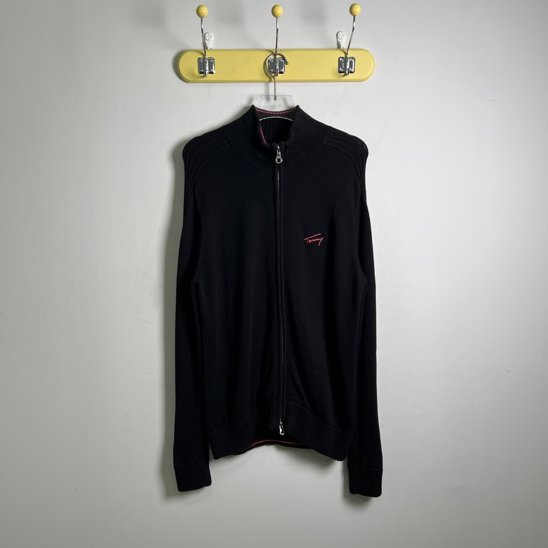 타미힐피거 블랙 니트 집업 가디건 L 상품이미지1