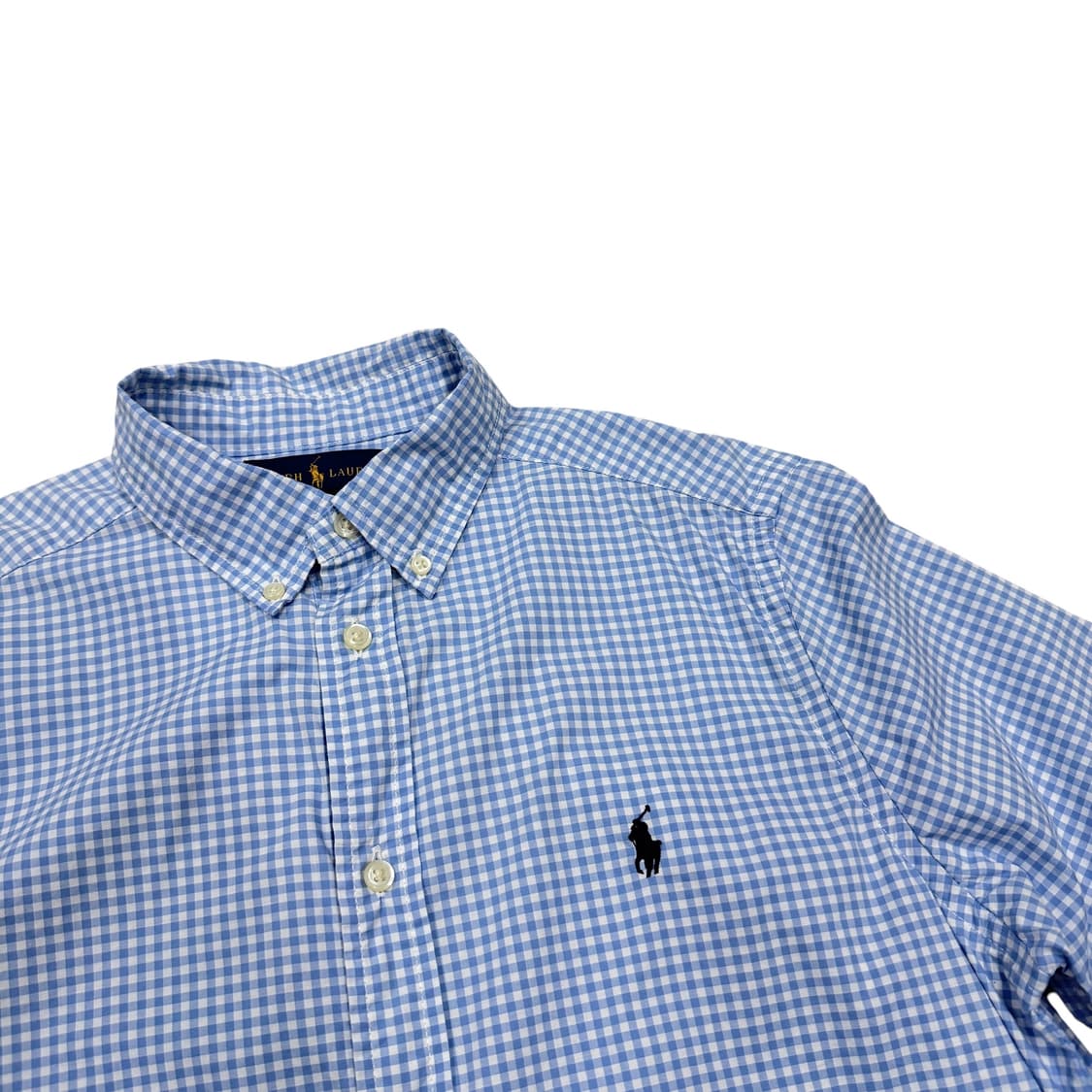 폴로 랄프로렌 블루 체크 반팔 셔츠 남방 XL 상품이미지2
