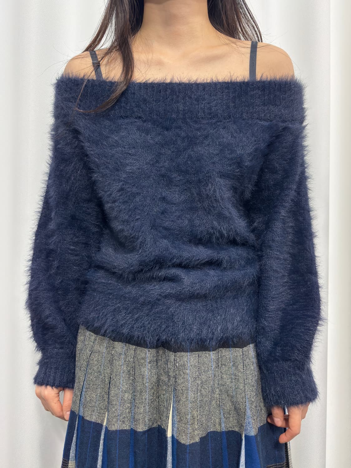 banana republic fur knit offshoulder top 상품이미지1