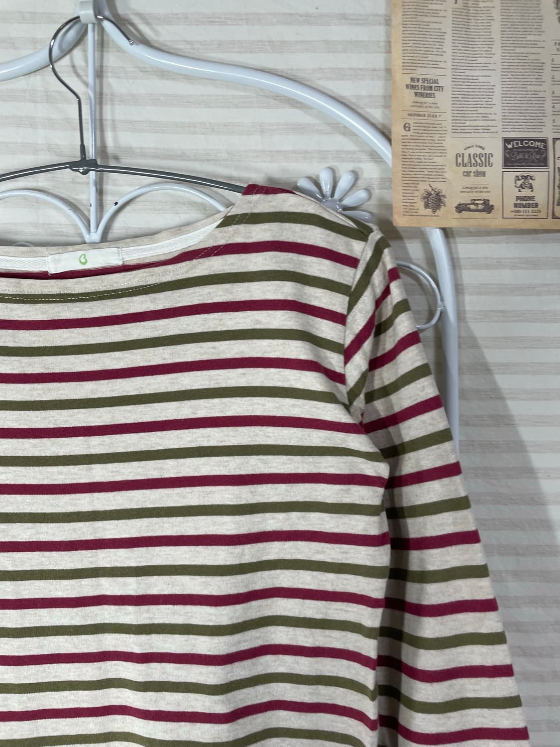 빈티지 핑크 카키 스트라이프 긴팔 874 y2k 스트릿 모리 갸루 일본빈 상품이미지3