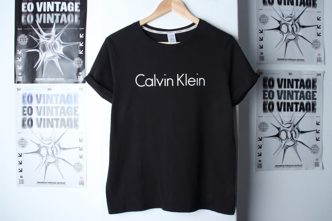 W(L-XL) 캘빈클라인 반팔 티셔츠 빅로고 블랙 놈코어-H31448 상품이미지2