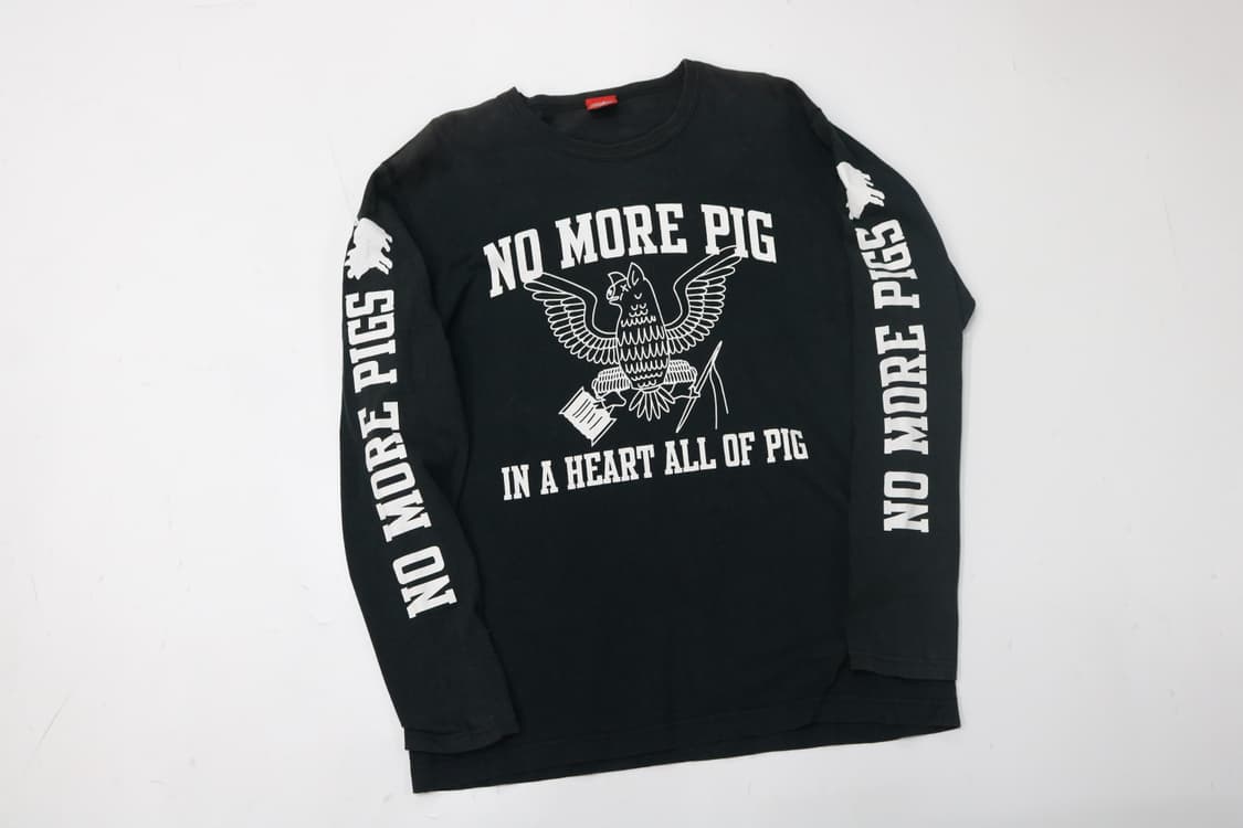 스튜디오 다치산 빈티지 NO MORE PIG 그래픽 롱 슬리브 (M) 상품이미지2