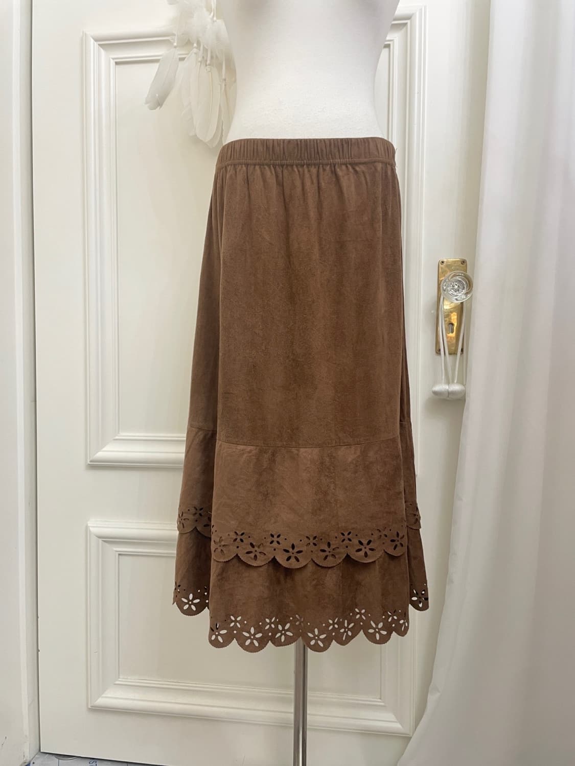 brown suade under lace point banding ski 상품이미지5