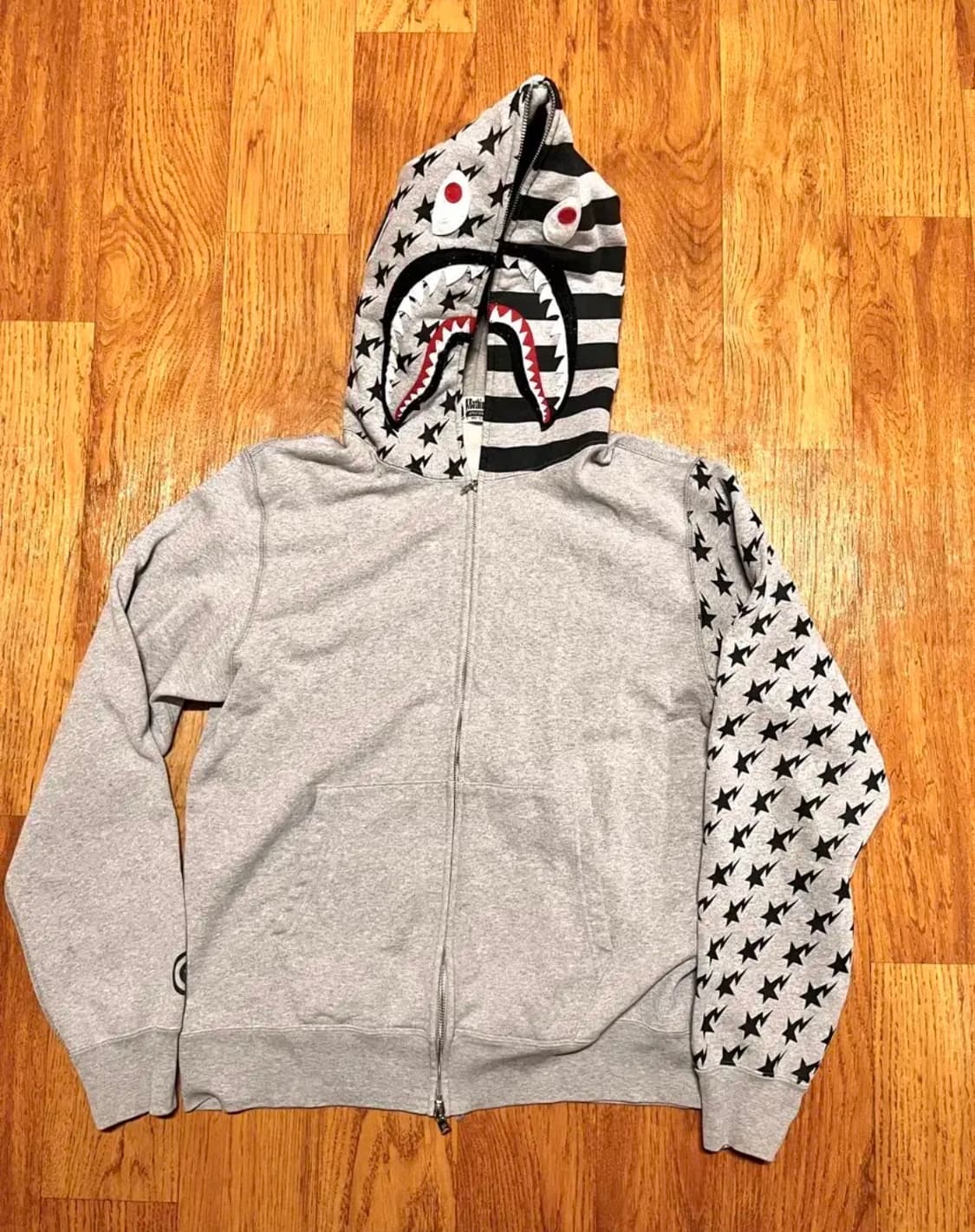 베이프 성조기 샤크후드 그레이 xl 정품 상품이미지1