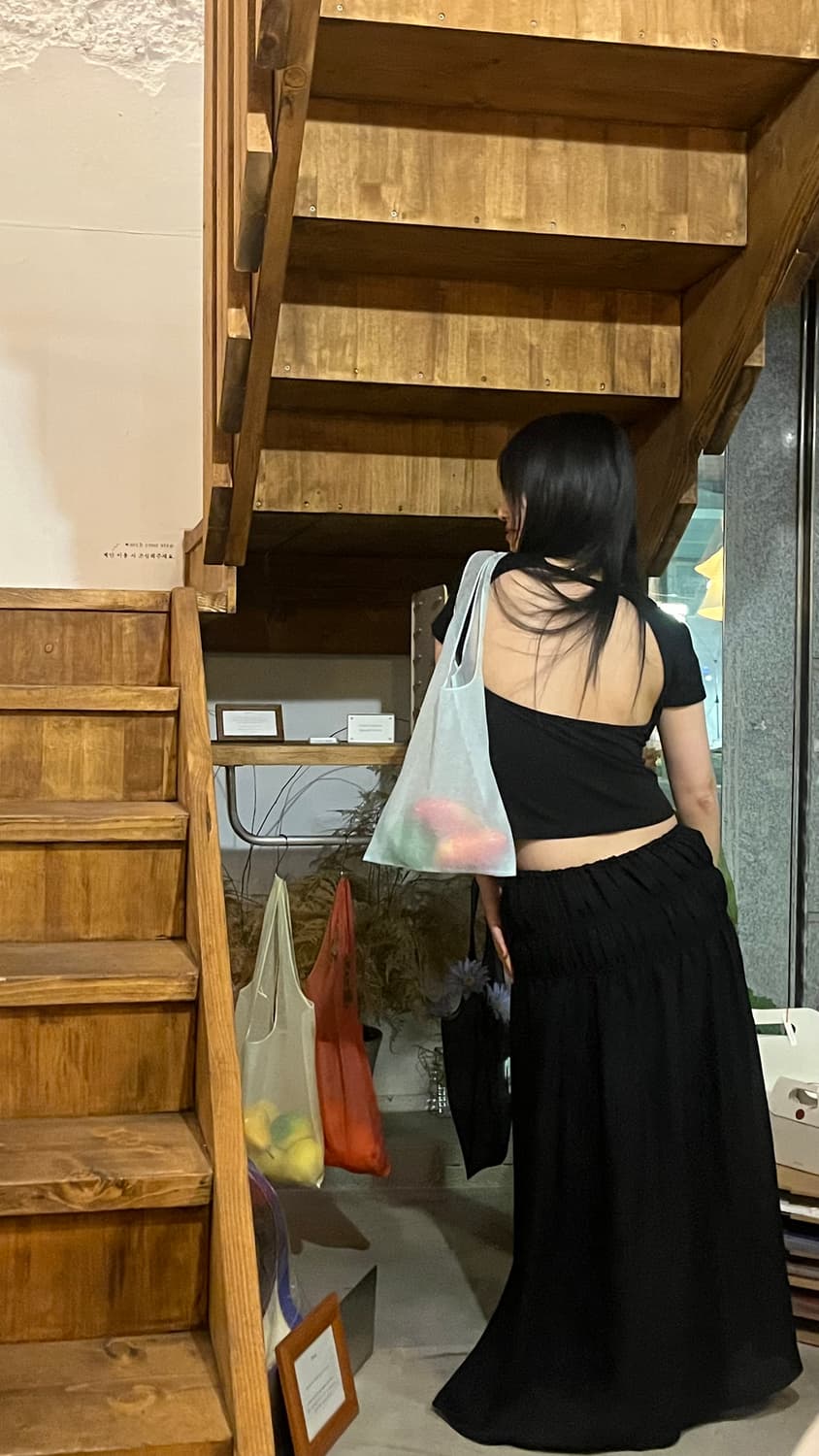 세릭 BACK OPEN HALF TOP 화이트 cerric 상품이미지2