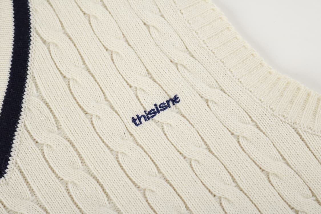 [S] 디스이즈네버댓 꽈배기 니트 조끼 상품이미지2