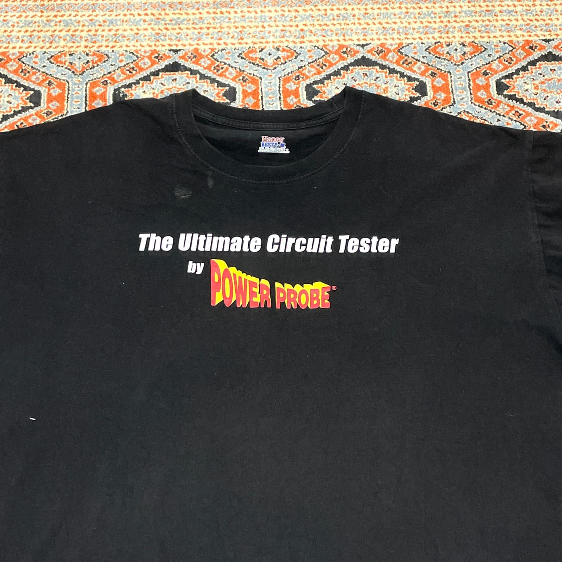 빈티지 스펠 프린팅 블랙 반팔티셔츠 남성2XL 상품이미지2