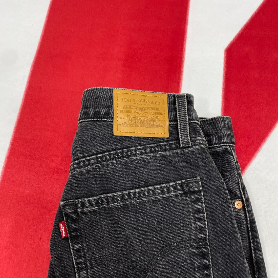 리바이스 와이드 흑청데님팬츠 여성27 상품이미지4