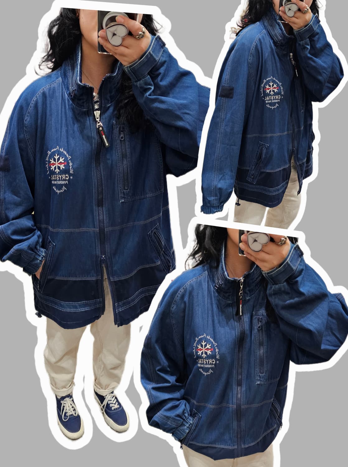 Pia sports 2way zip-up 데님 아우터 상품이미지2