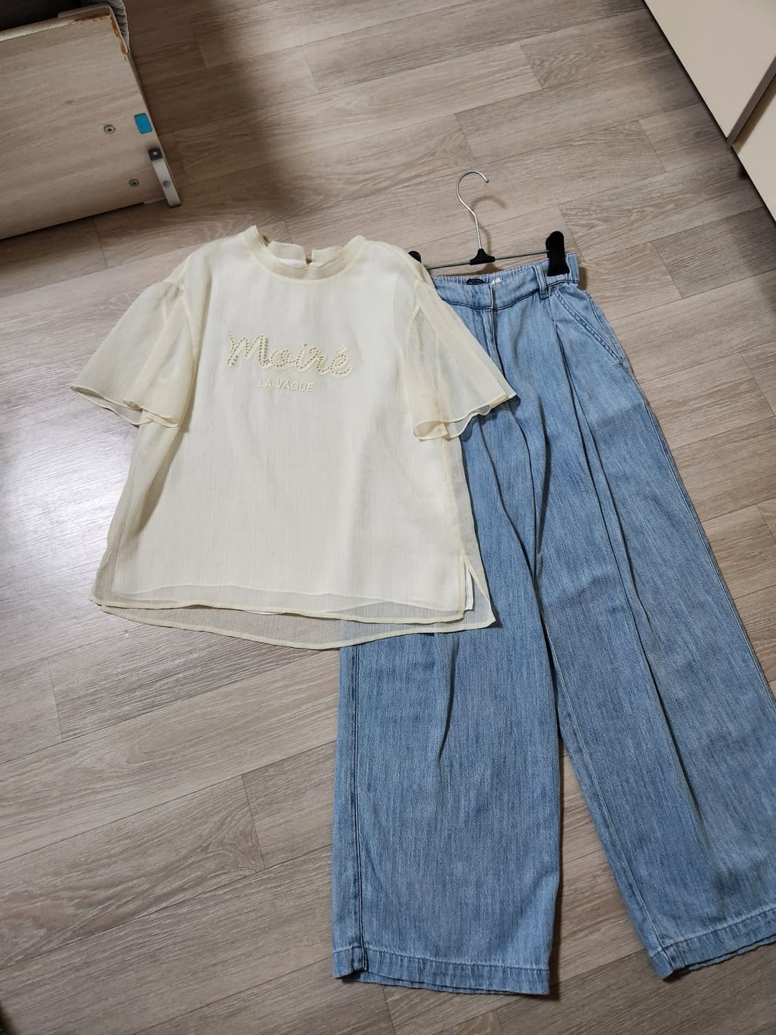 sjsj 와이드 데님 팬츠(한섬 오즈세컨 시스템 럭키슈에뜨) 상품이미지5