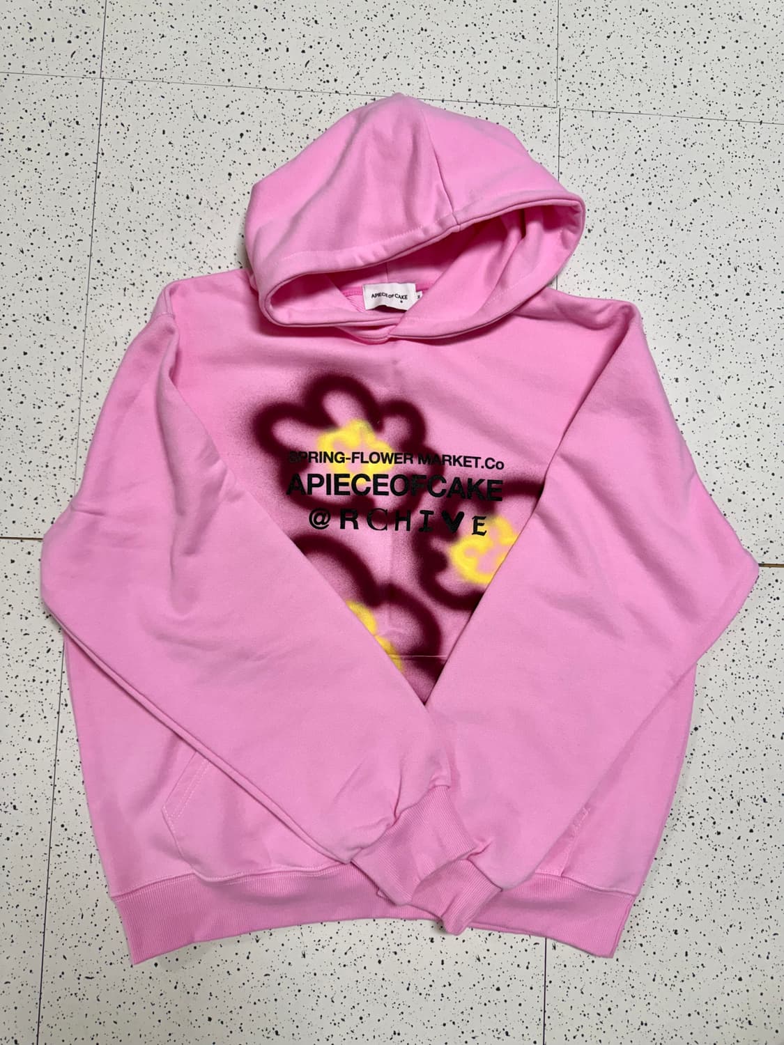 [새상품] 어피스오브케이크 플라워 베어 후드티 핑크 상품이미지4