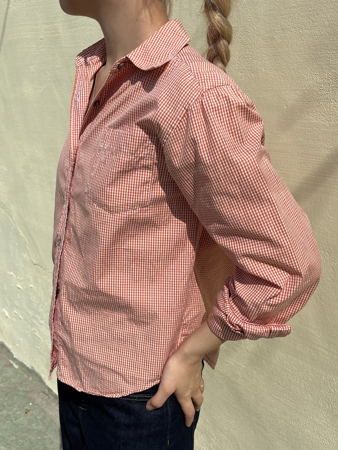 브룩스브라더스 오렌지 체크셔츠 상품이미지2