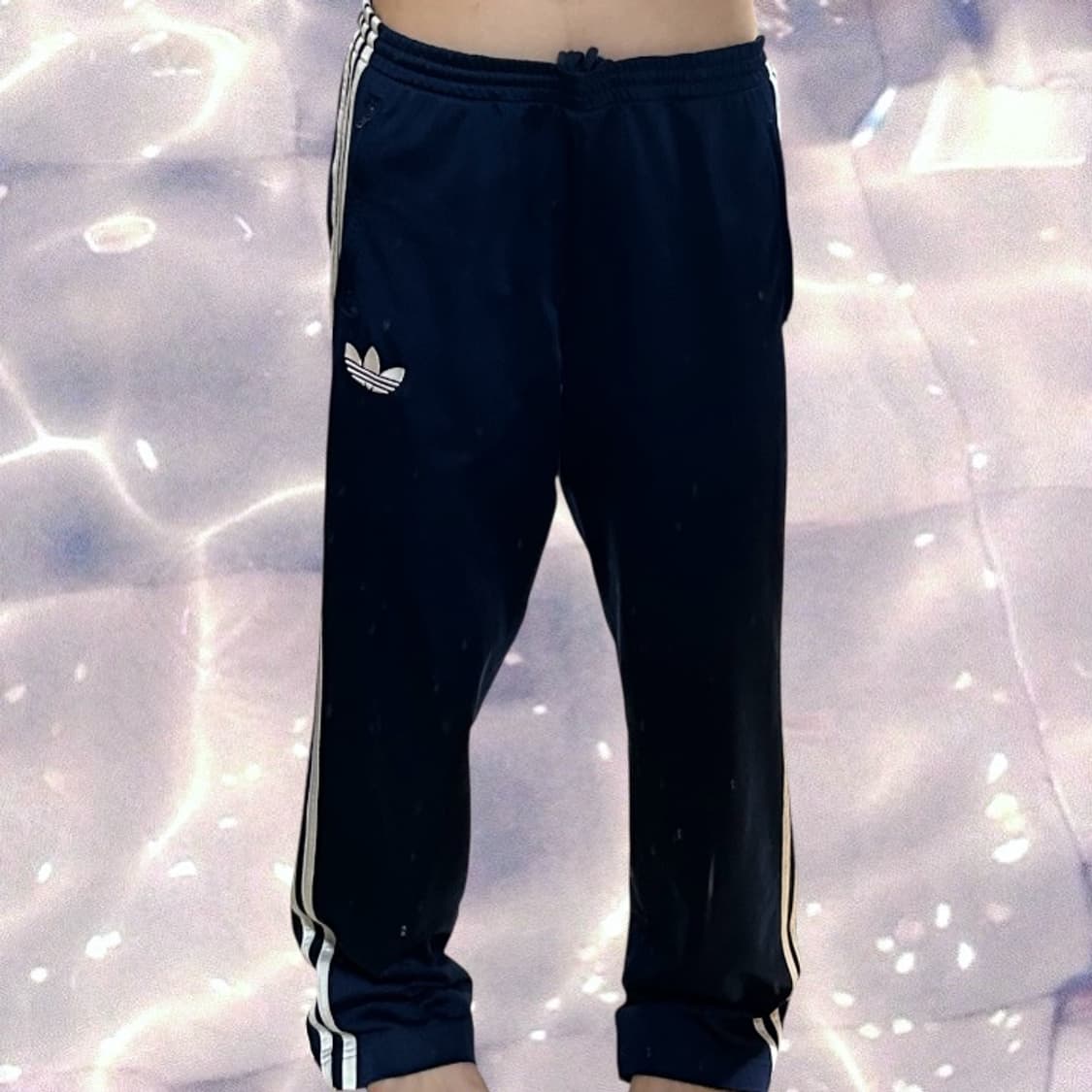 90s 아디다스 파이어버드 네이비 화이트 삼선 와이드 트랙 팬츠 105  상품이미지2