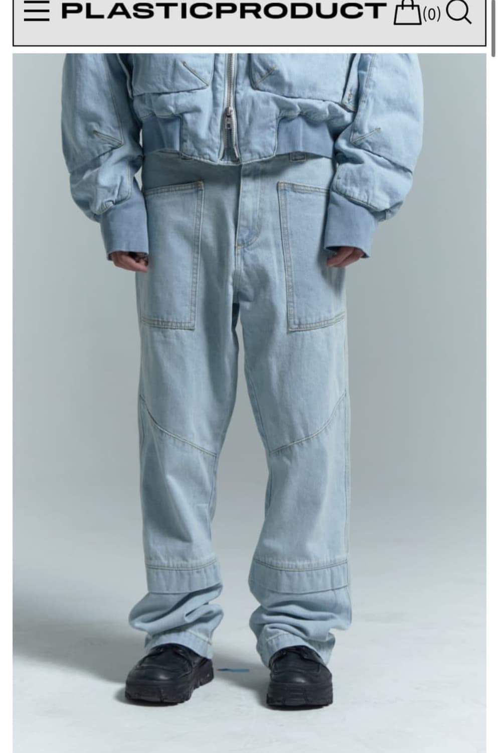 플라스틱 프로덕트 wave zipper pants(steel blue) 상품이미지1