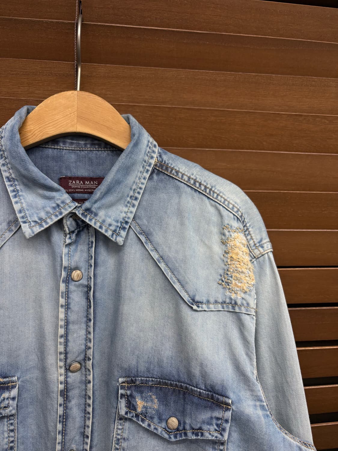 자라 웨스턴 데미지 셔츠 상품이미지4