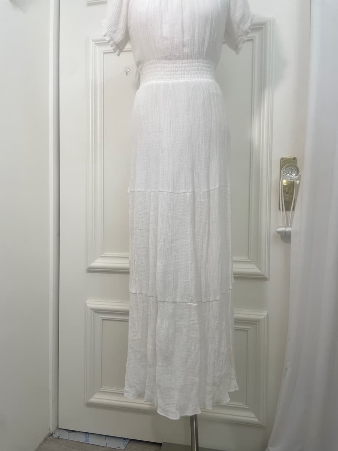 ivory banding square-neck cotton long op 상품이미지7