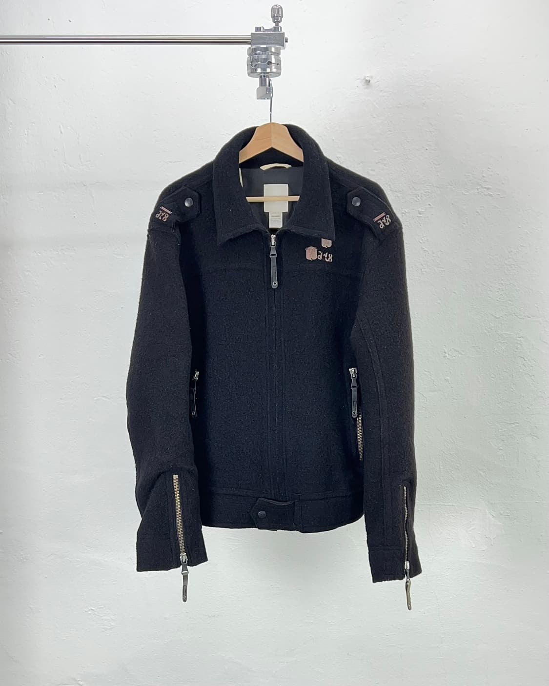 디젤 블랙 기믹 지퍼 울 블루종 자켓 상품이미지1