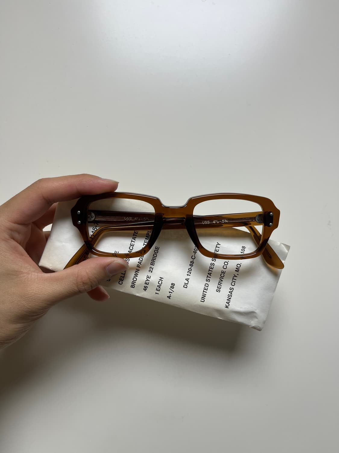80s Uss 미군 보급 안경 3세대 옵티컬 46-22 사이즈 상품이미지1