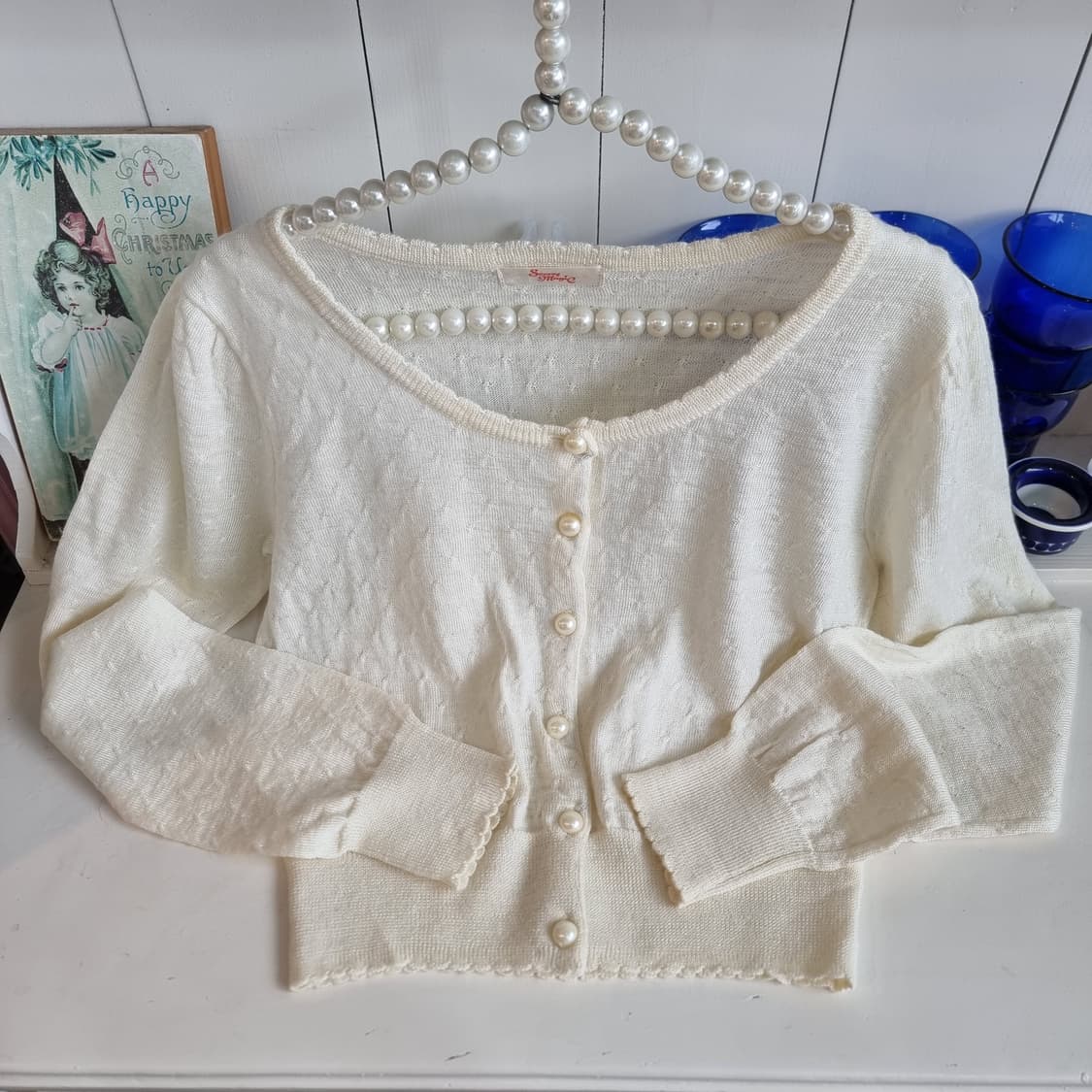 아이보리 진주 가디건 상품이미지3