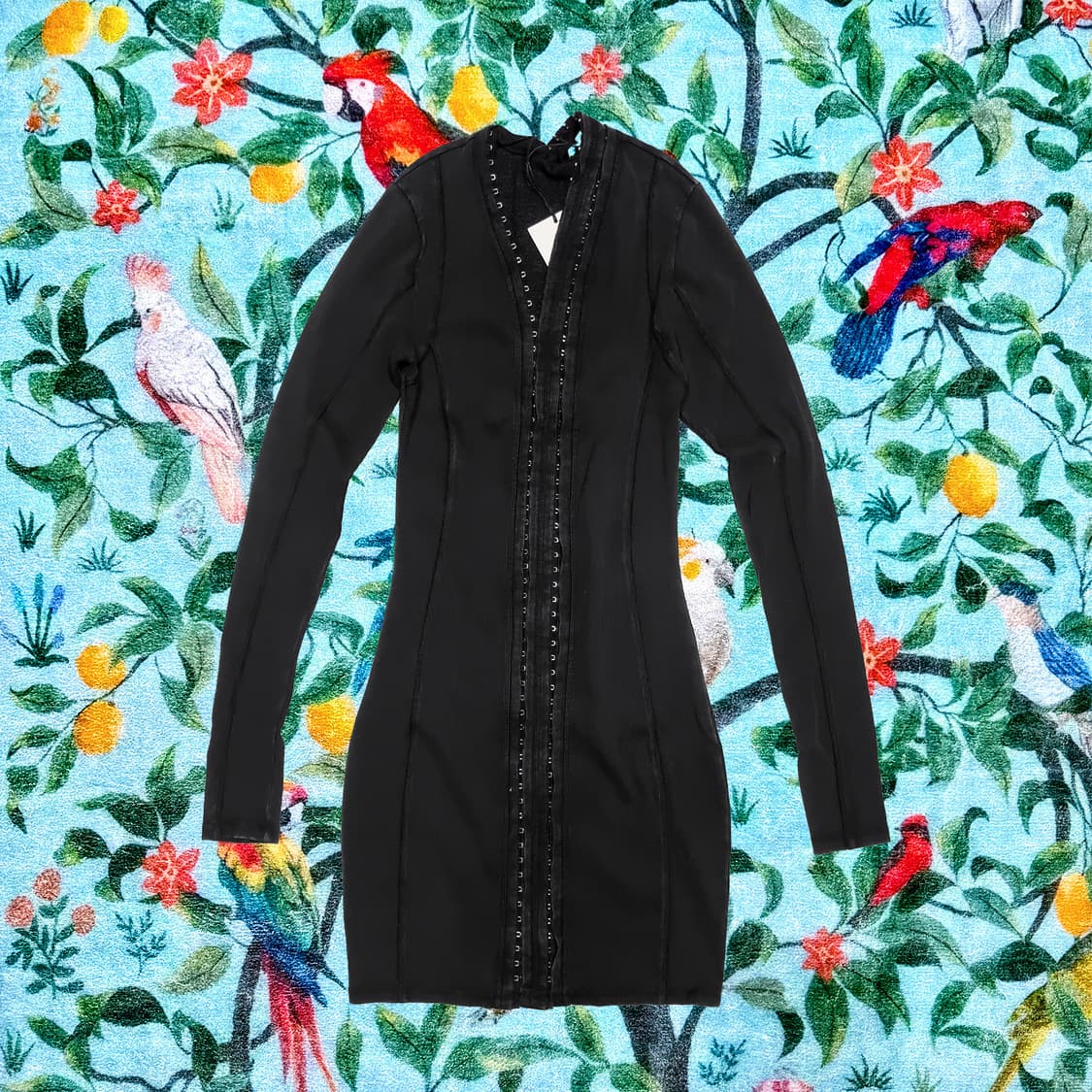 H&M 글렌마틴스 * 리브드 미니 드레스 * 블랙 * S 상품이미지1