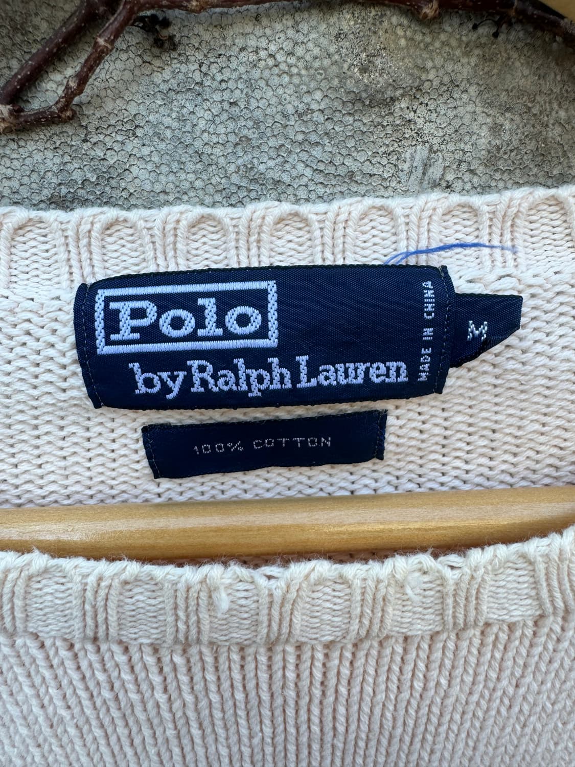 90s 폴로 랄프로렌 빈티지 코튼 레글런 니트 살구색 m 상품이미지6