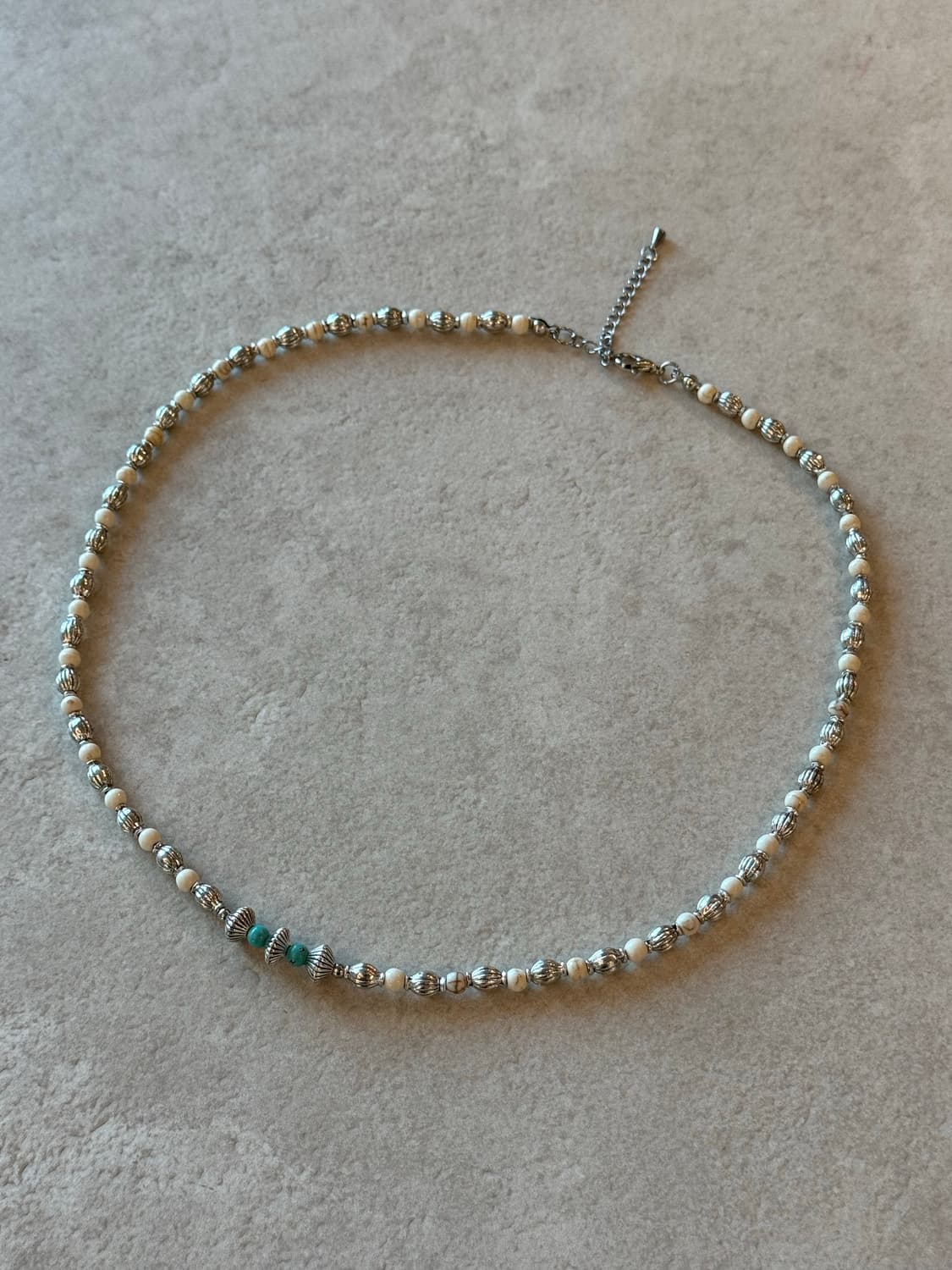 실버 호박석 터키포인트 레이어드 목걸이 상품이미지1