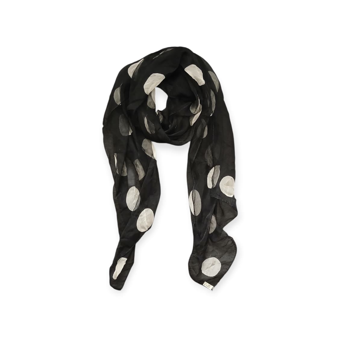 모리걸 블랙 땡땡이 실크 스카프 상품이미지1