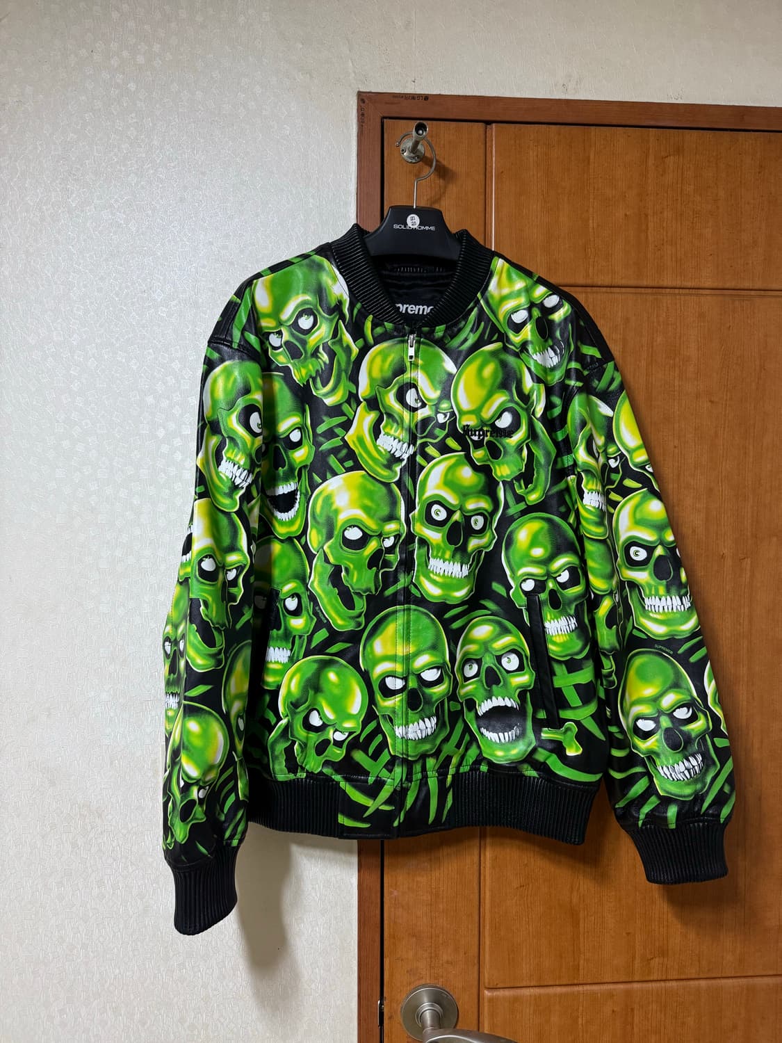 18ss 슈프림 스컬 파인 레더 봄버 자켓 (L) 상품이미지1