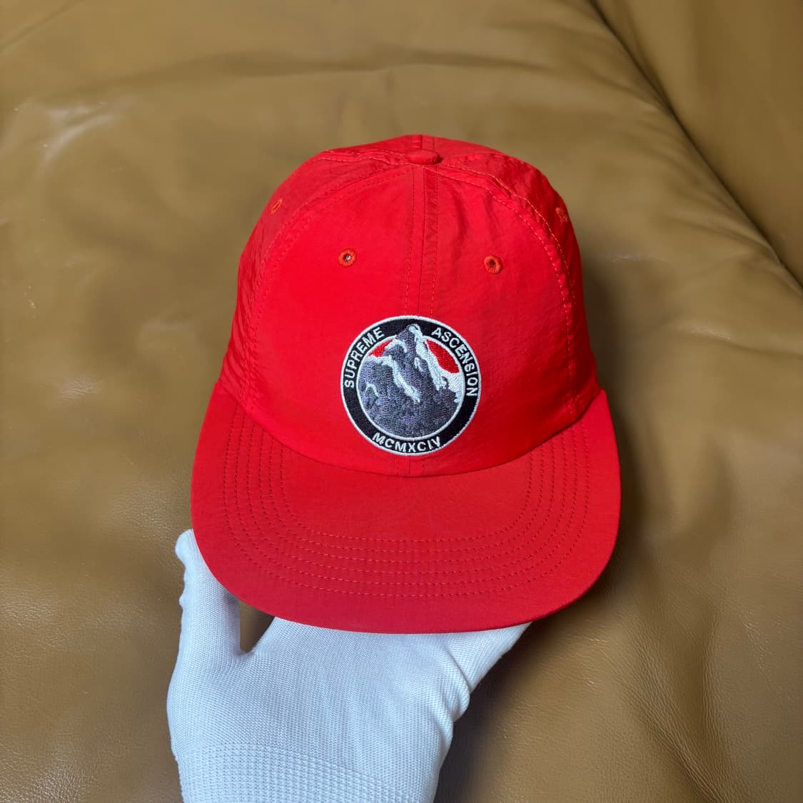 슈프림 6패널 볼캡 모자 설산 레드 상품이미지2