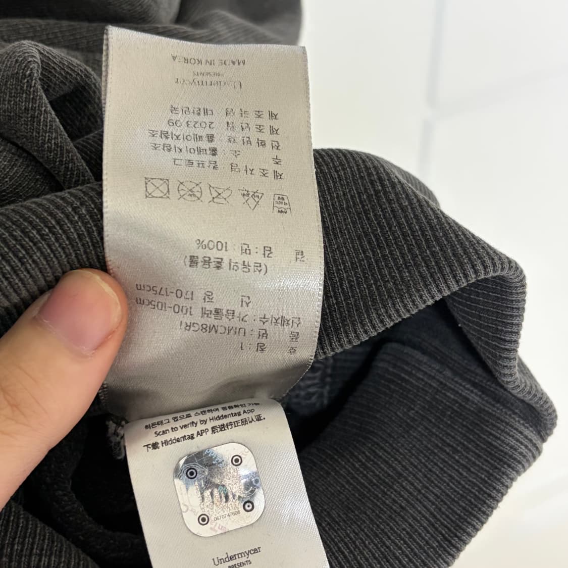 언더마이카 오버사이즈 피그먼트 후디 그레이 상품이미지6