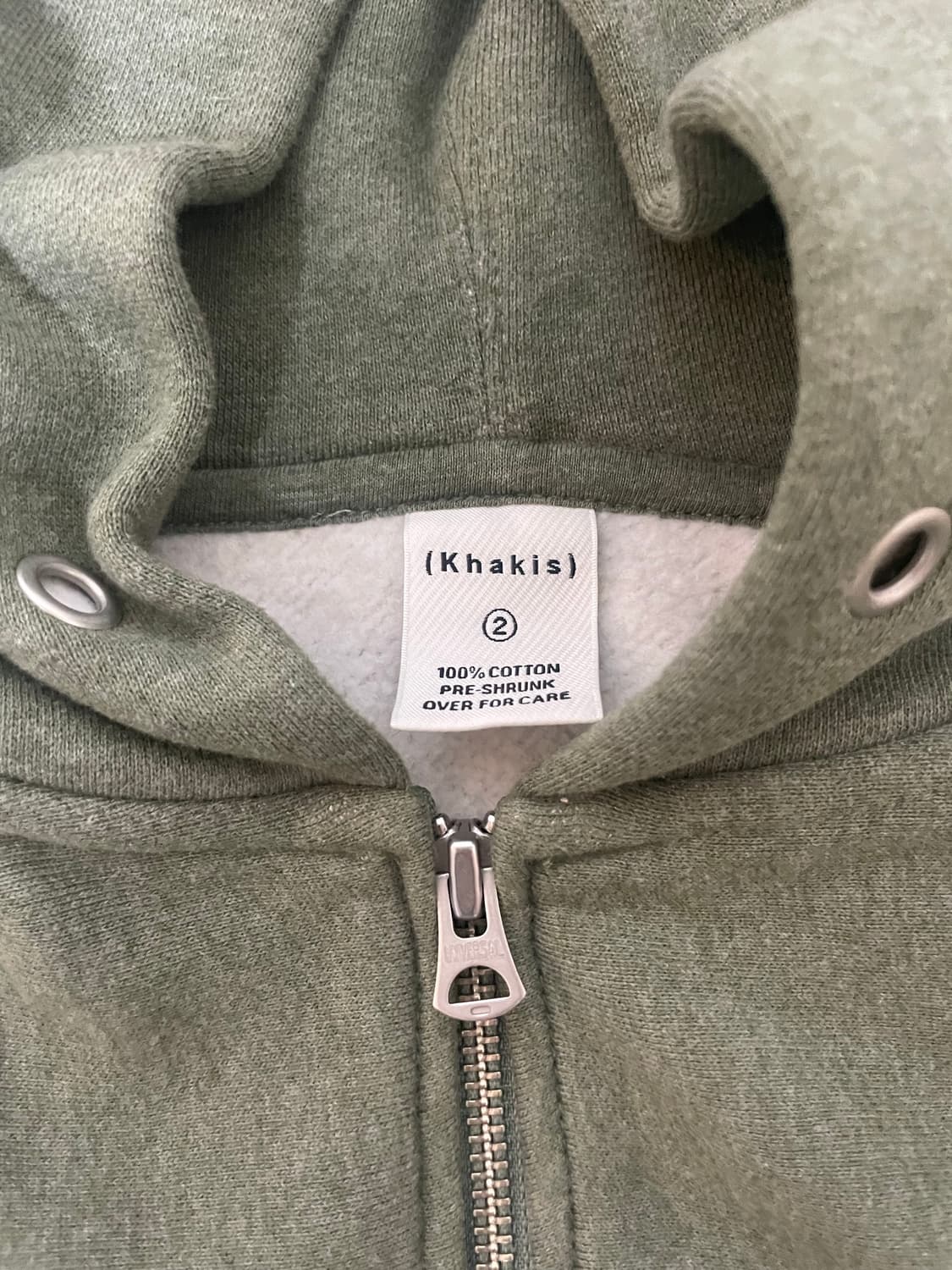 카키스 풀집 포켓 후디 상품이미지3