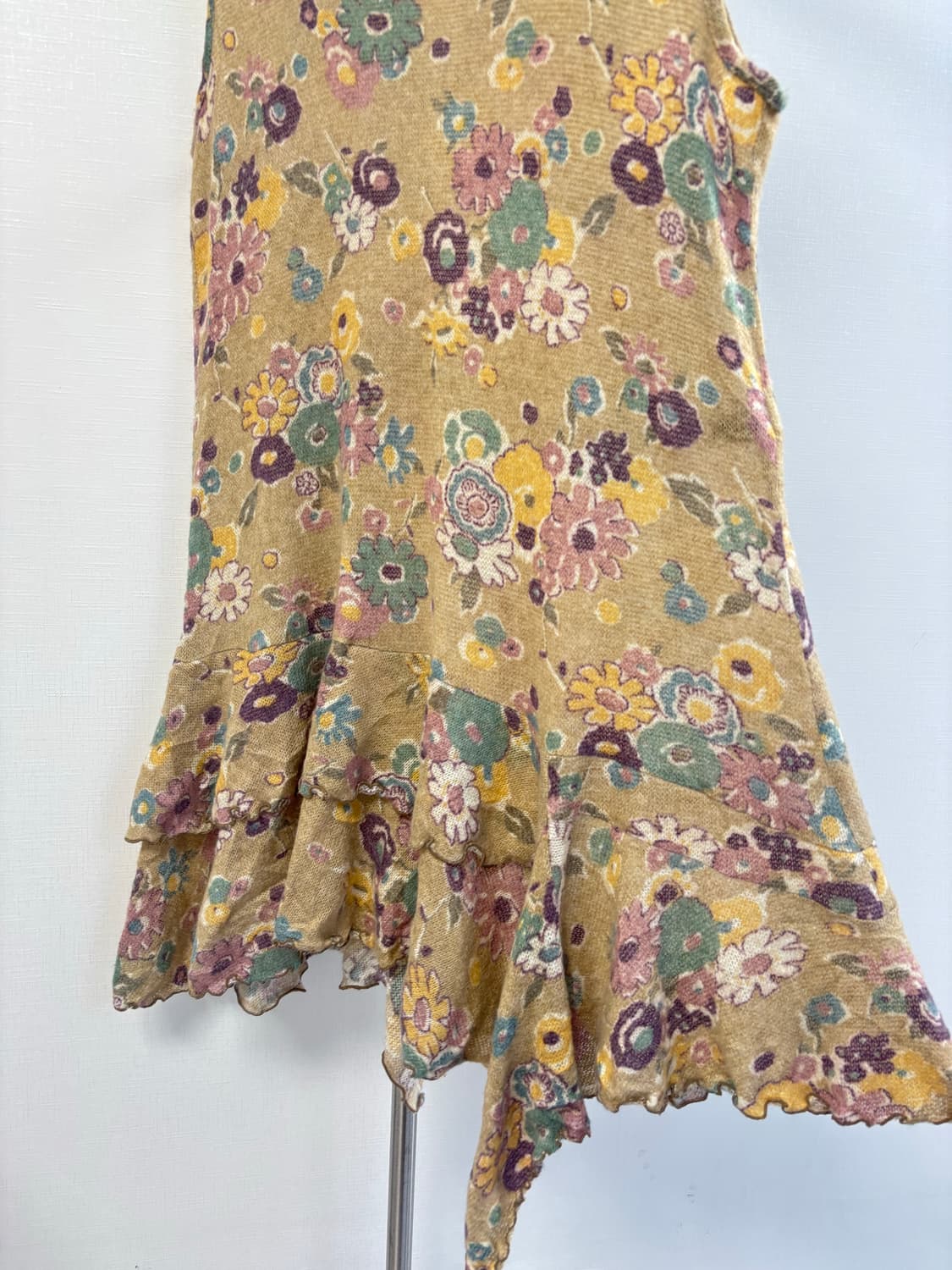 빈티지 플로랄 패턴 언팔 프릴 슬리브리스 상품이미지3