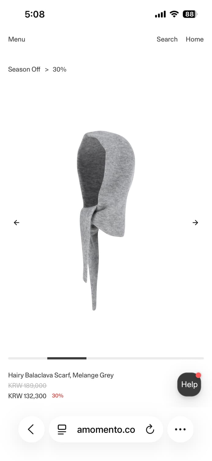 아모멘토 Hairy Balaclava Scarf, Melange Grey 상품이미지2