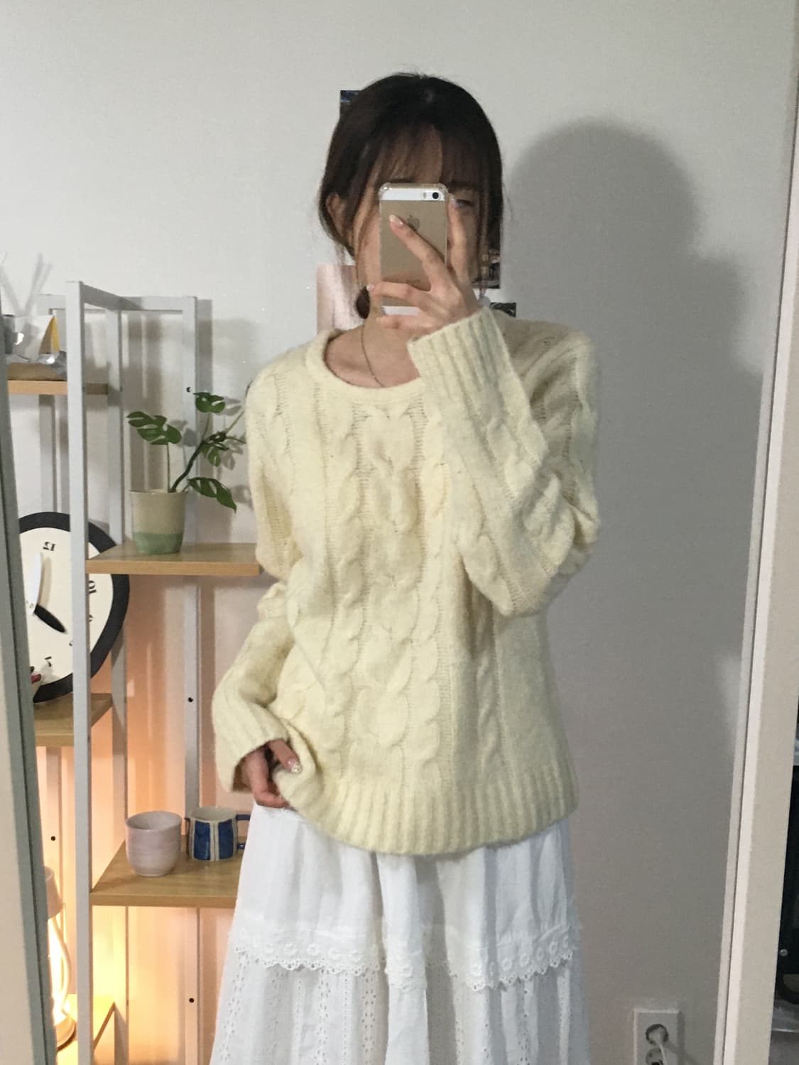 사만사먼스 아이보리 꽈배기 니트 상품이미지2