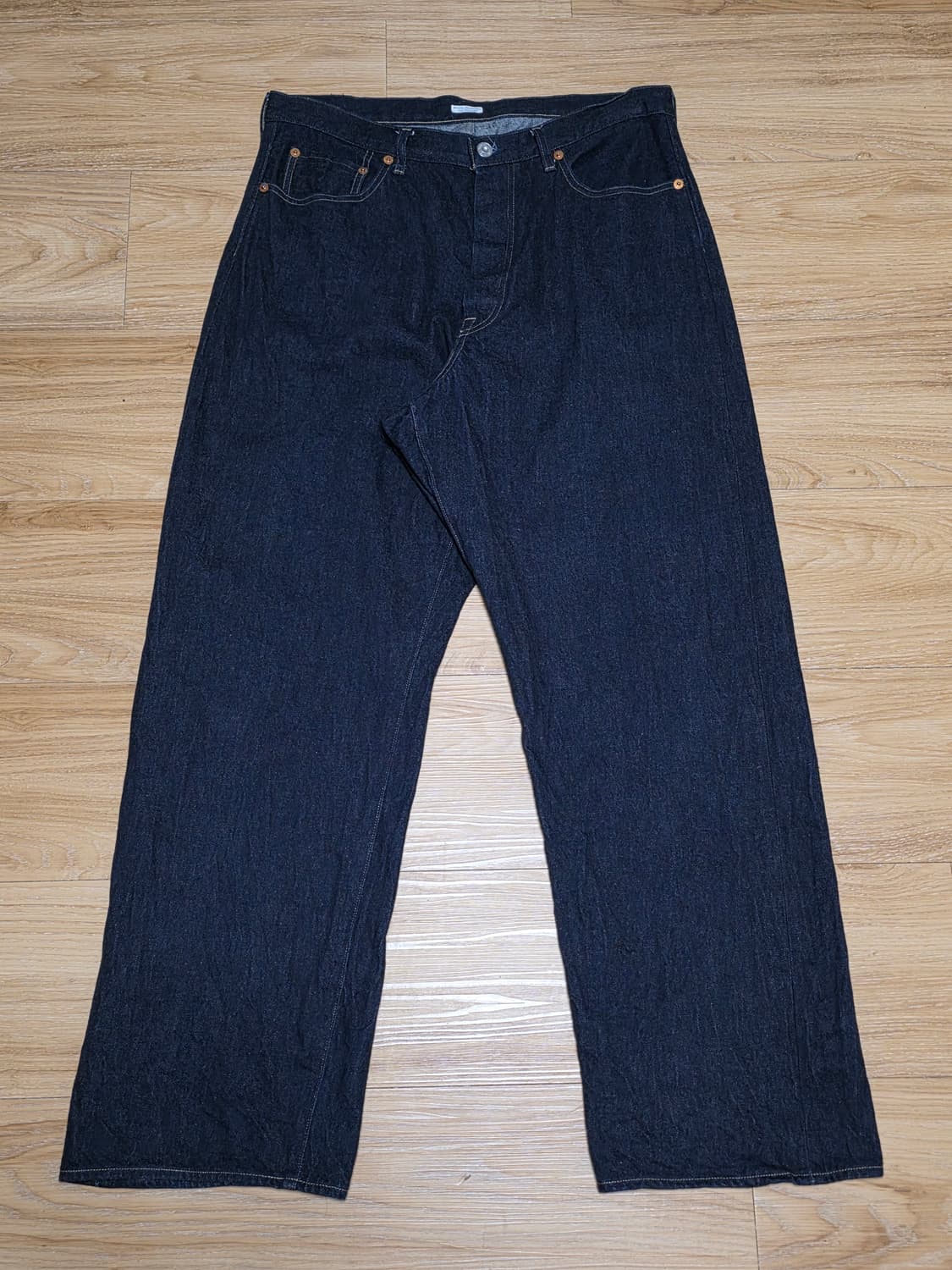 4size택포22만)25ss피그벨 301 와이드 데님 인디고 상품이미지1