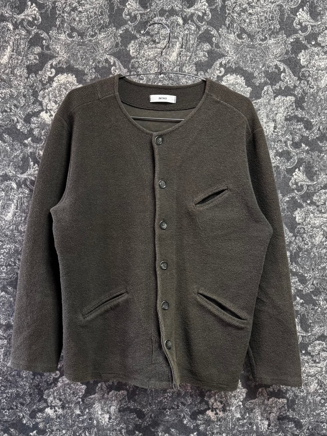 vintage 빈티지 카키 와플 가디건 상품이미지2