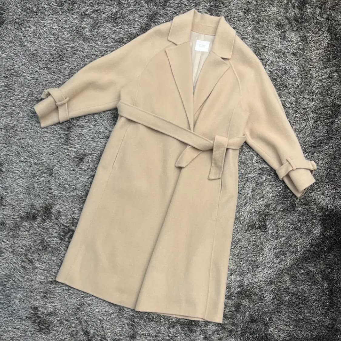 비지트 인 뉴욕 오버사이즈 벨티드 더블 롱코트 (FFF) 상품이미지1