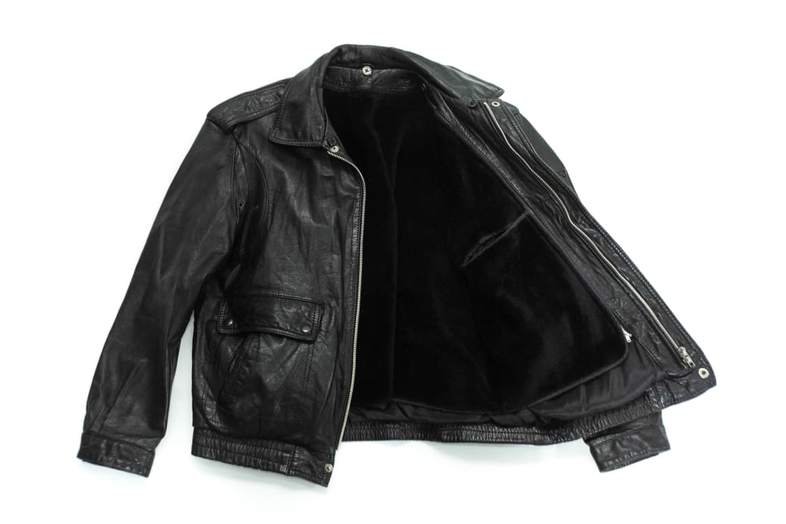 LEATHER BOMBER JACKET black 상품이미지5