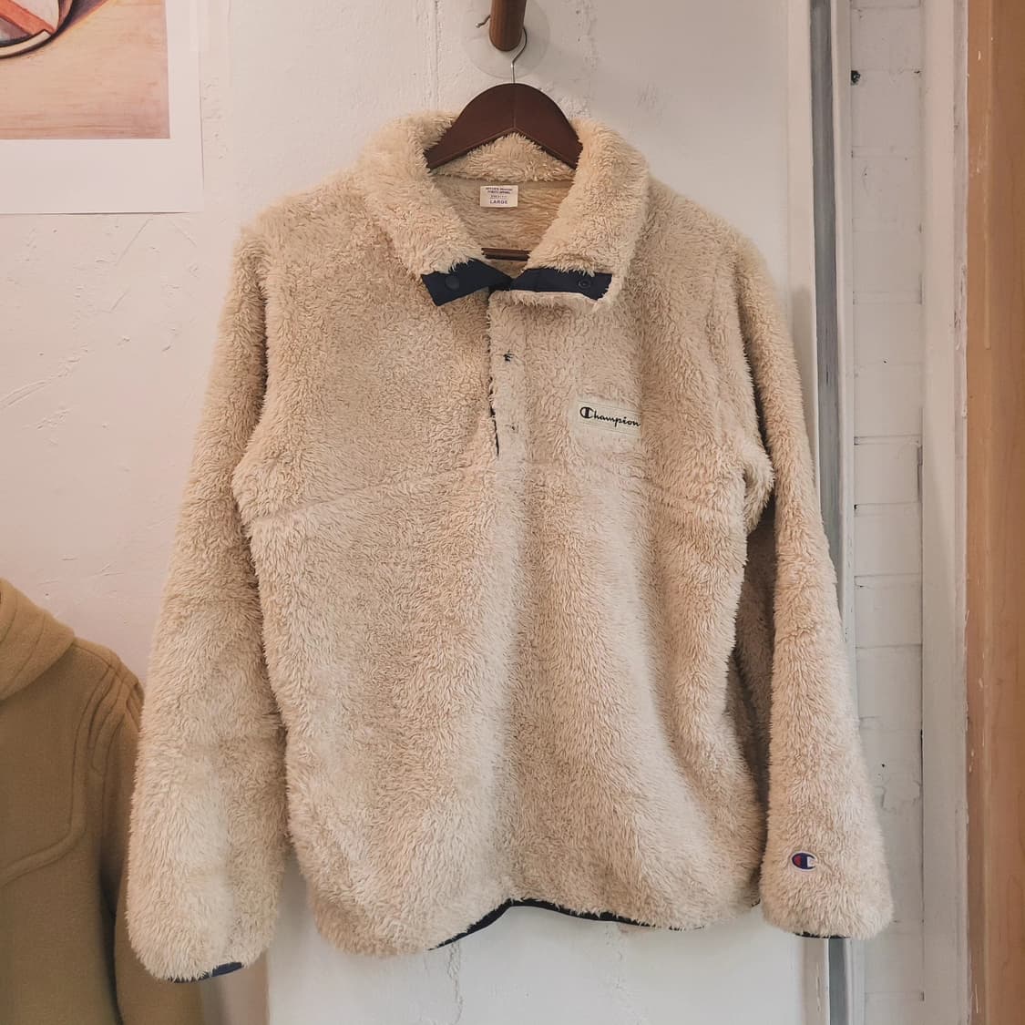 챔피온 플리스 베이지 풀오버 L사이즈 상품이미지3
